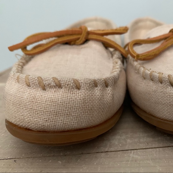 Minnetonka Canvas Loafer in Shades of Tan - Picture 4 of 7
